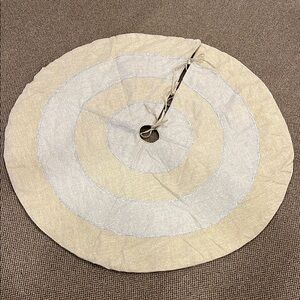 Round Gold and Silver Christmas Tree Skirt